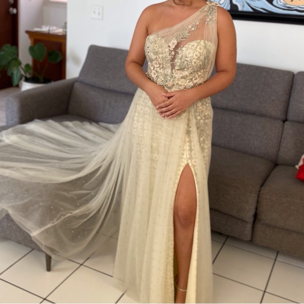 Elegant One-Shoulder Gown